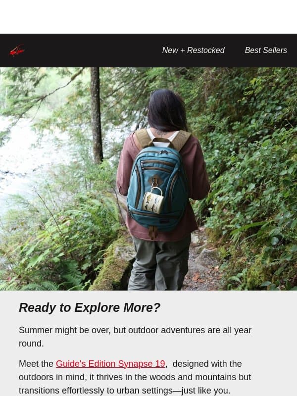 Adventure Awaits you... 🌲 email from Tom Bihn
