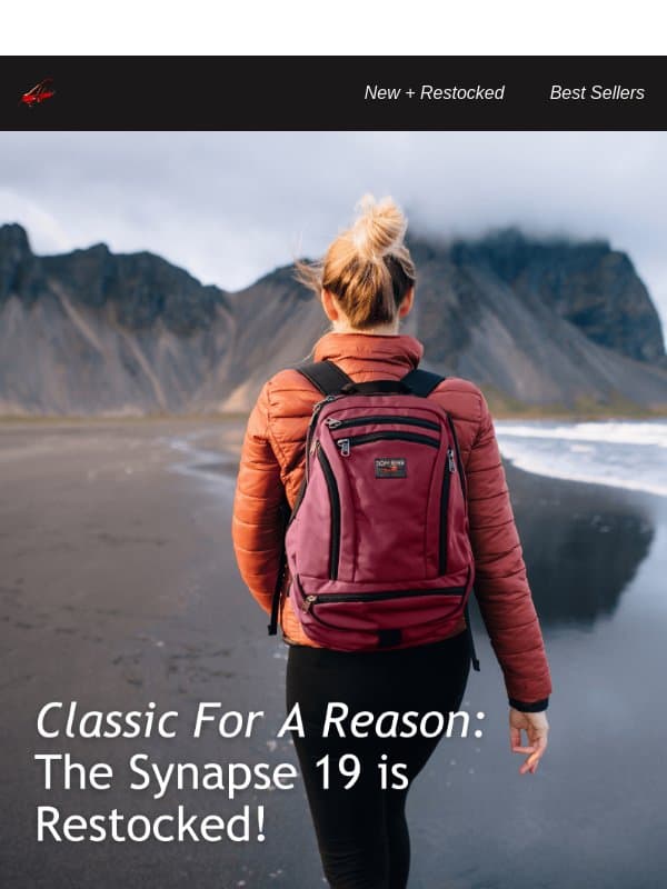 Small backpack. Serious Following. email from Tom Bihn