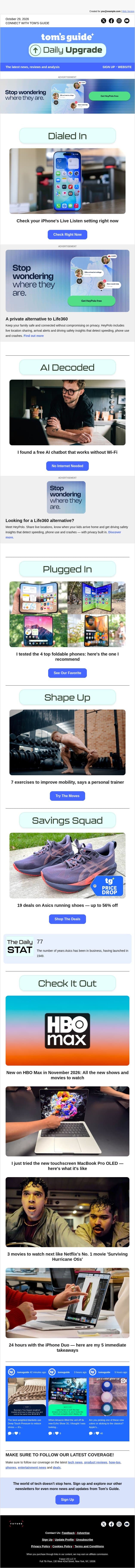đź”’Is Your Phone Listening to You? Check This Setting Now email from Tom's Guide screenshot