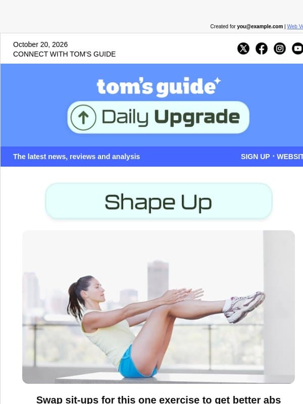 💪 Forget Sit-Ups: The One Exercise You Need Now email from Tom's Guide