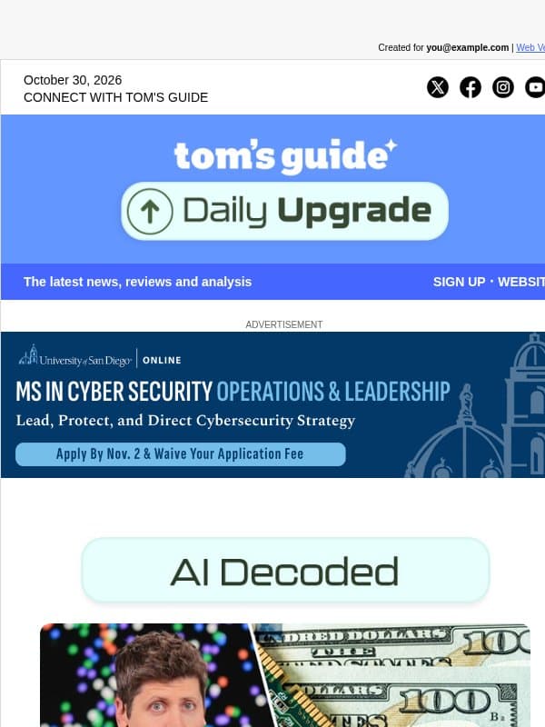 Sam Altman Just Called Your Laptop RAM a 'Terrible' Allocation of Resources email from Tom's Guide