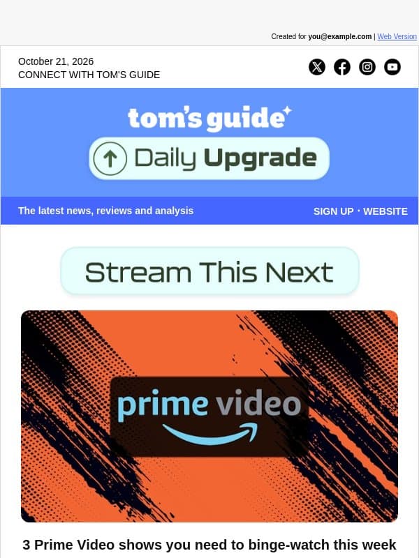 šŗ 3 Prime Video Shows You Need to Binge This Week email from Tom's Guide