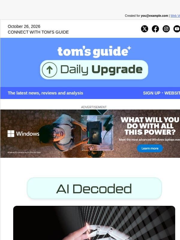 🤖 We Asked 12 AI Models What They Think of Humans email from Tom's Guide
