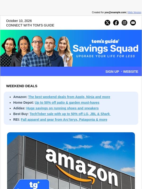 🛒 39 Amazon Deals I'm Shopping This Weekend email from Tom's Guide