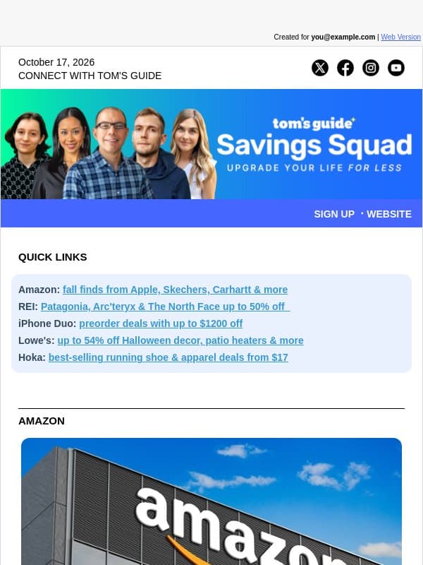 🛍️ Massive Amazon Weekend Sale: 35 Best Deals From $17 email from Tom's Guide