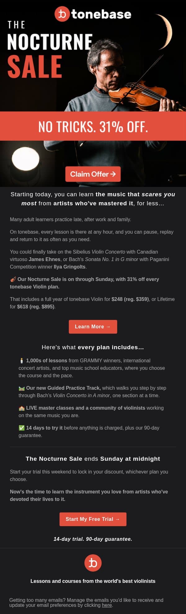 π» (31% Off Every Plan) Practice After Dark With GRAMMY Winners email from Tonebase screenshot