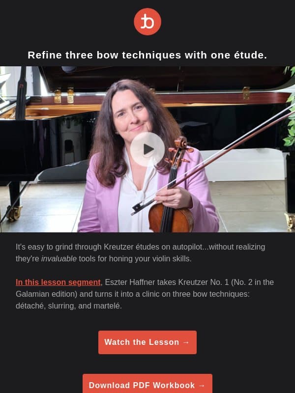 Three bow techniques you can practice in Kreutzer No. 1 email from Tonebase