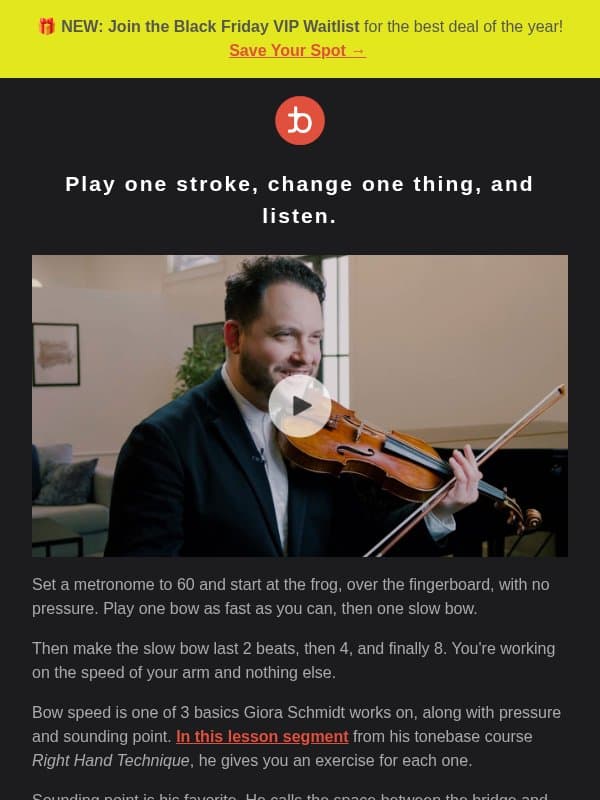 Find your perfect sound, one bow stroke at a time 🎻 email from Tonebase