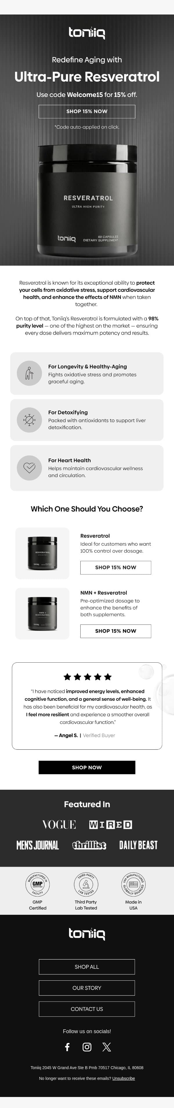 This One Supplement Could Change How You Age π¨ββοΈ email from Toniiq screenshot