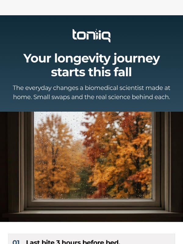 3 small swaps, real science email from Toniiq