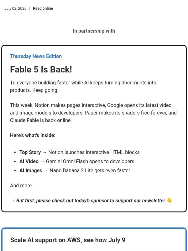 Fable 5 Is So Back! email from Toolfolio