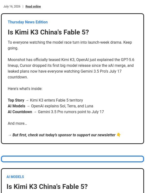 Is Kimi K3 China's Fable 5? email from Toolfolio