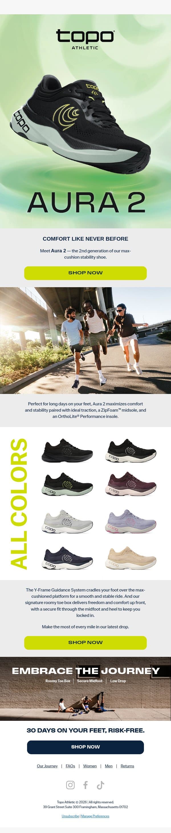 NEW: Aura 2 🔥 email from Topo Athletic screenshot