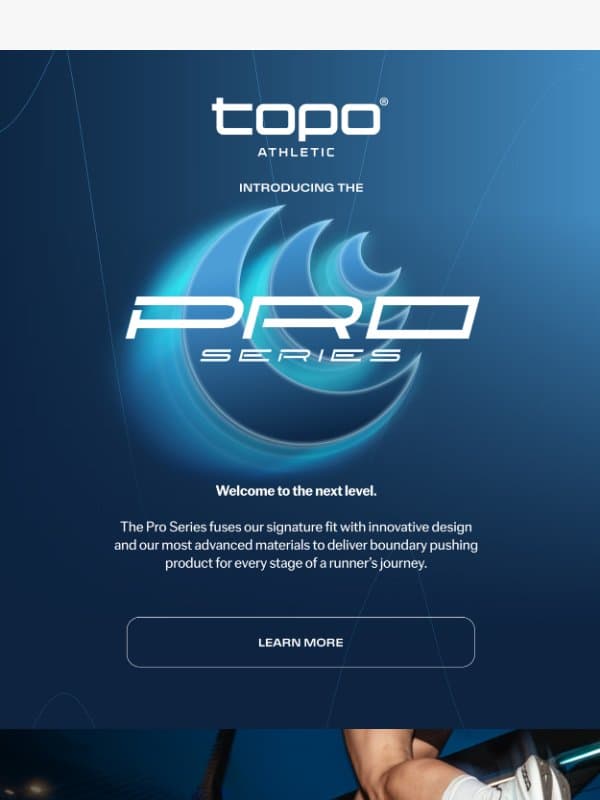 Introducing the Pro Series email from Topo Athletic