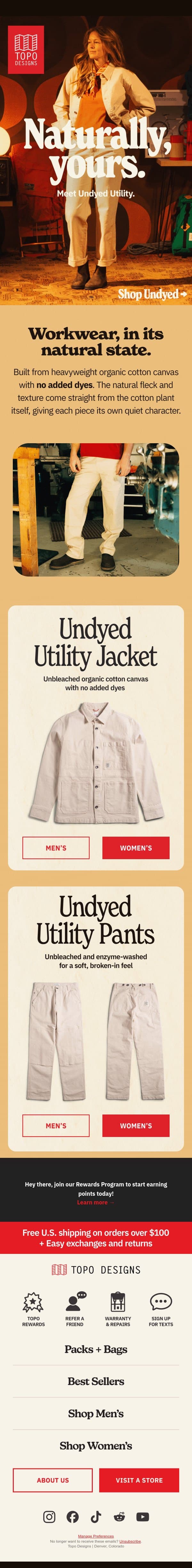 ๐ ๏ธ Undyed Utility is here email from Topo Designs screenshot