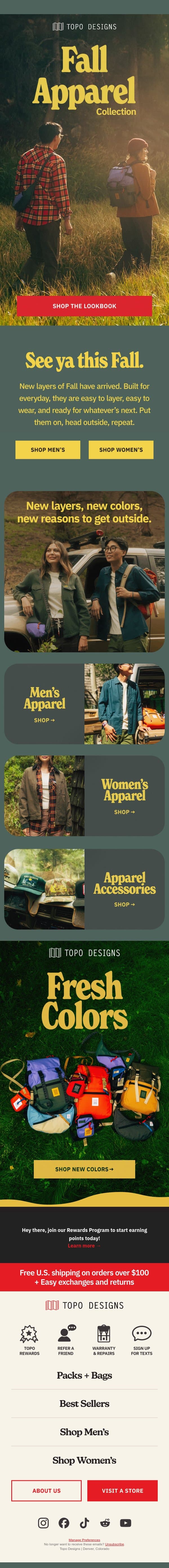 New Fall Apparel Has Dropped 🍁 email from Topo Designs screenshot
