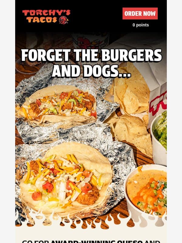 Memorial Day Weekend = $0 Delivery Fees! email from Torchy's Tacos