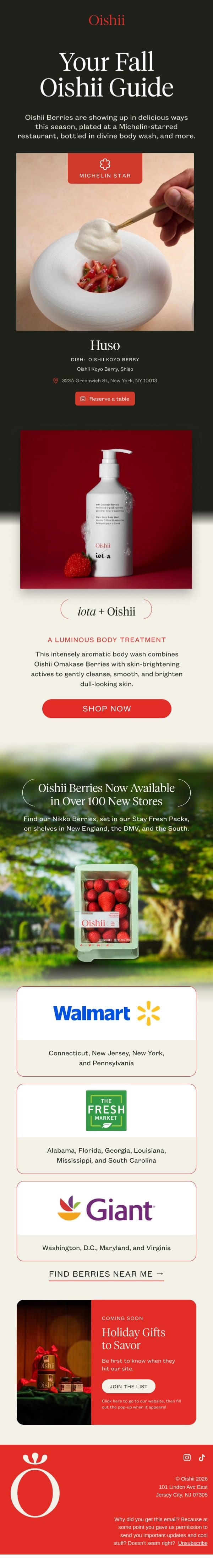 Your Fall Oishii Guide π email from Tortuga AgTech screenshot
