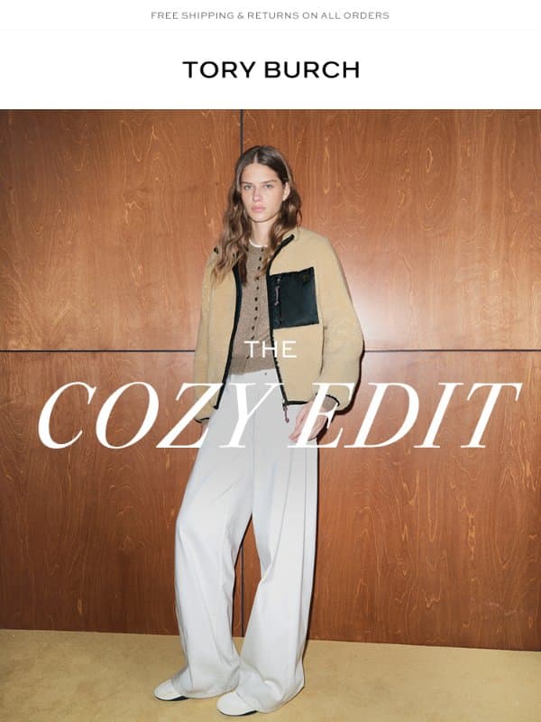 What to wear for cold days ahead email from Tory Burch