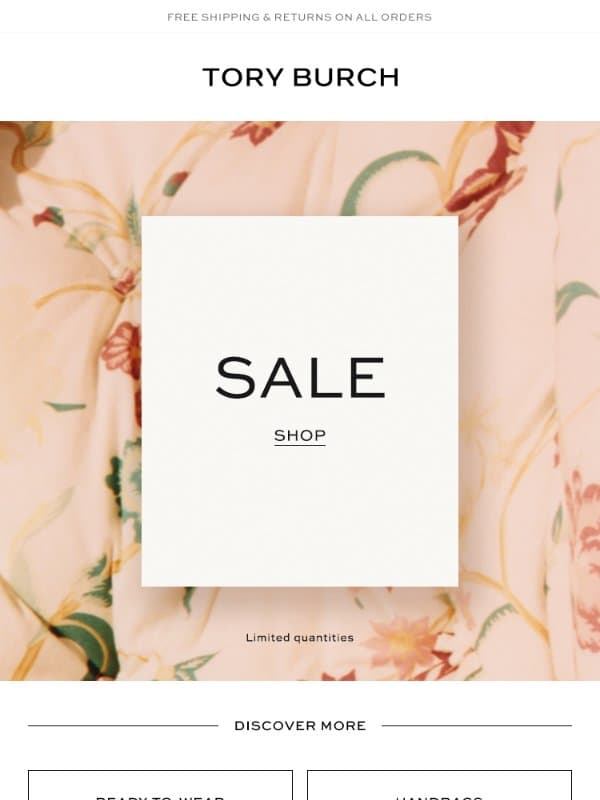 Sale: new styles added email from Tory Burch