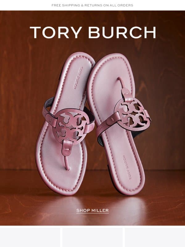 New: Miller Pearlescent email from Tory Burch