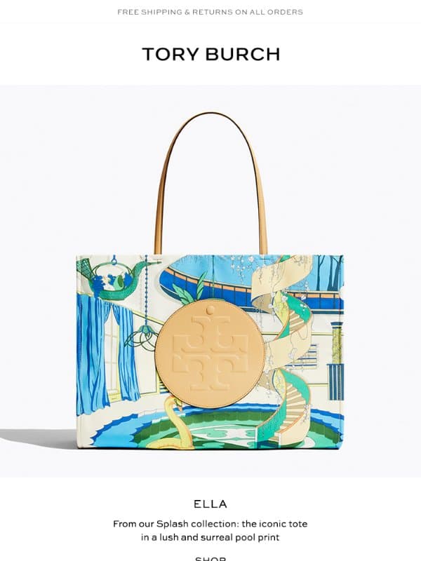 The iconic Ella tote email from Tory Burch