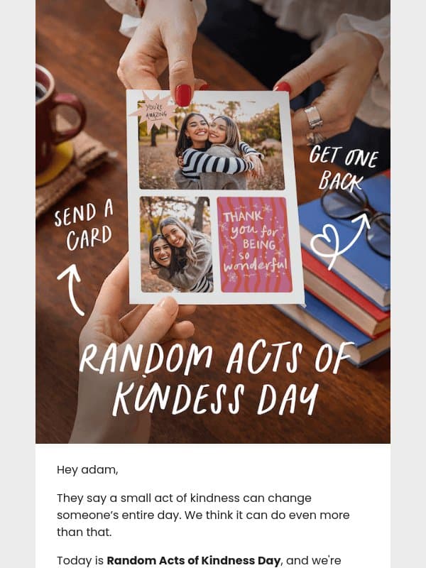 Let's start a kindness chain 💛 email from TouchNote