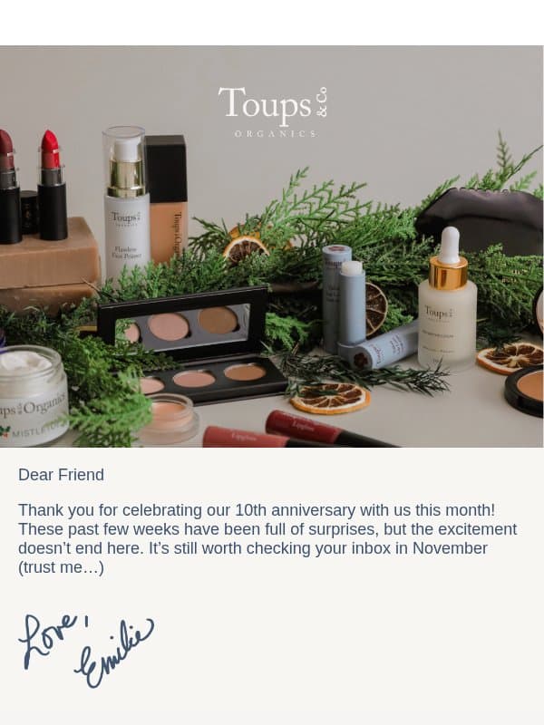 November has surprises, too email from Toups & Co