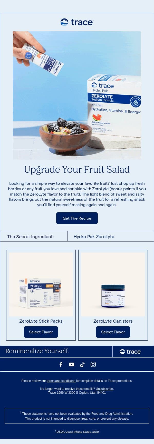 A Sweet & Salty Fruit Hack πβ¨ email from Trace Minerals Research screenshot