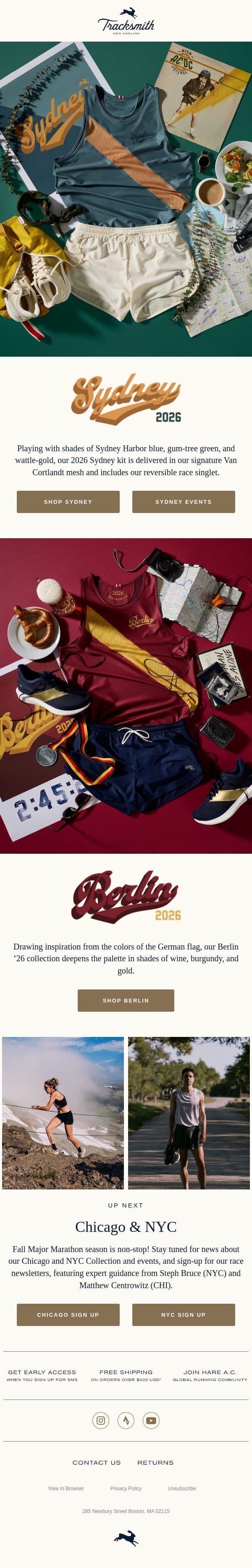First Look: Fall Major Marathon Kits email from Tracksmith screenshot