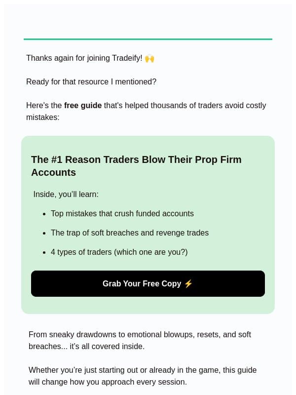 Your ebook is inside 📥 email from Tradeify