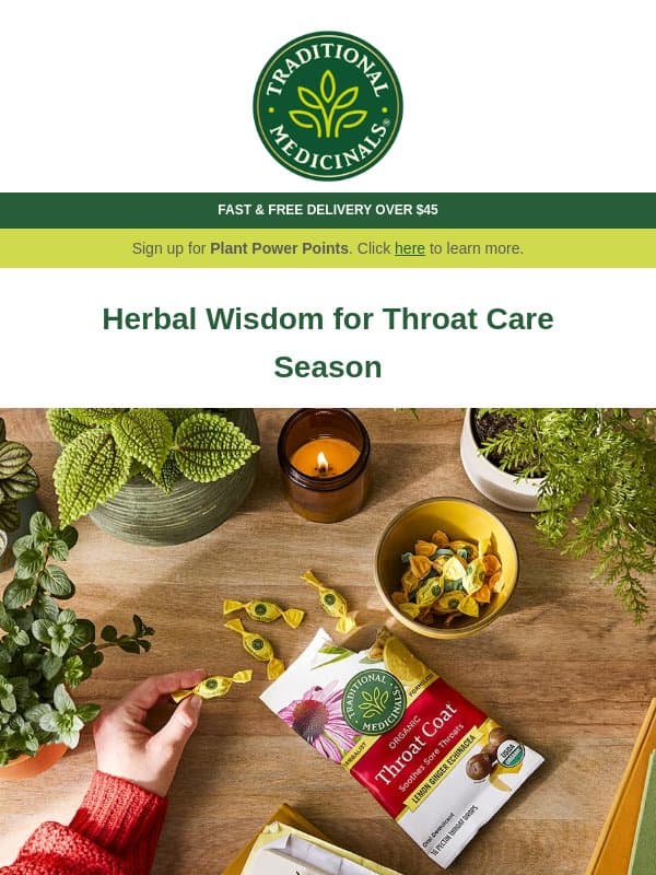 Herbal wisdom for cooler days email from Traditional Medicinals