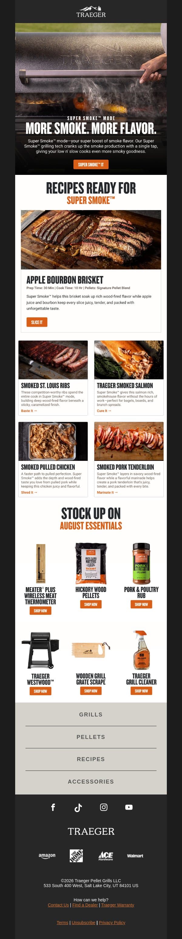 Crank the Smoke on These Cooks email from Traeger Grills screenshot