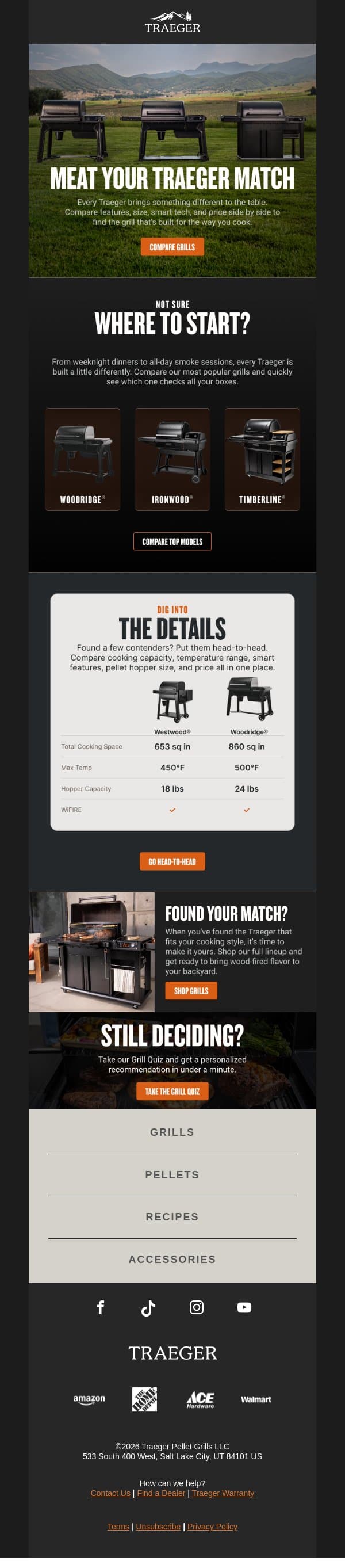 Still Deciding? This Makes It Easy. email from Traeger Grills screenshot