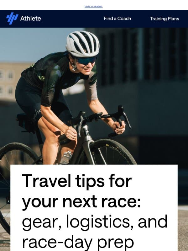 Travel tips for you next race email from TrainingPeaks