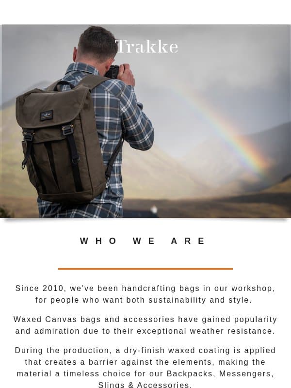 Discover what makes us different email from Trakke