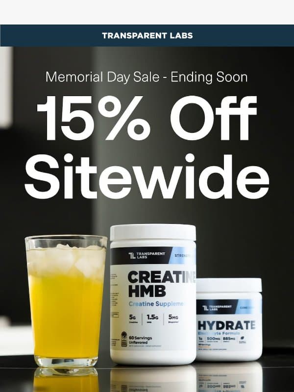 36 hours left! email from Transparent Labs
