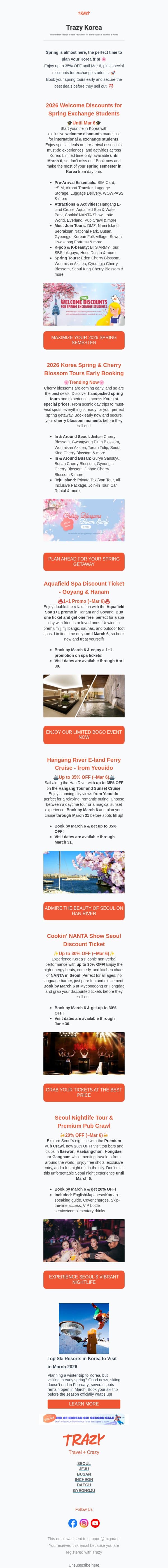 ✨Up to 35% OFF✨ Korea’s Early Spring Sale email from Trazy screenshot