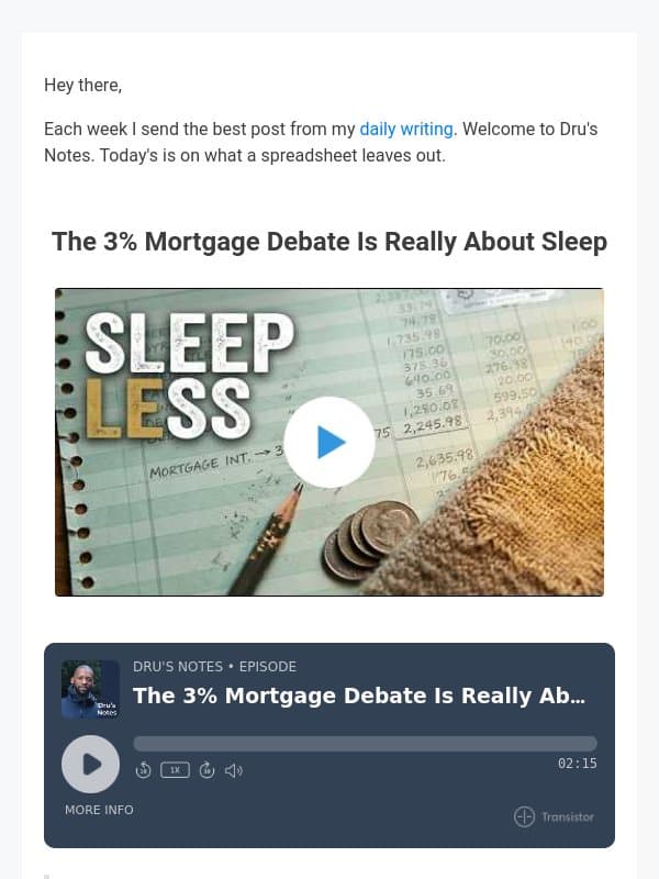 The 3% Mortgage Debate Is Really About Sleep email from Trends