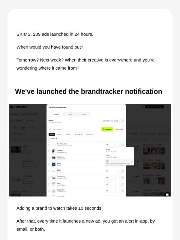 Your competitors have just launched new ads email from Trendtrack