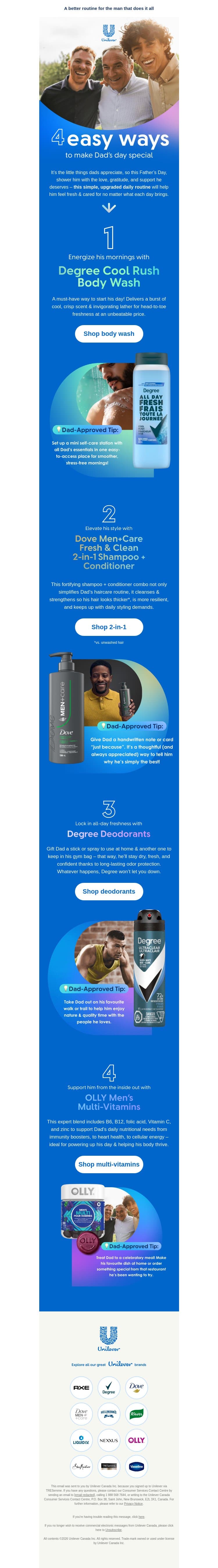 Father’s Day made effortless with self-care he deserves 🧴❤️ email from TRESemme screenshot