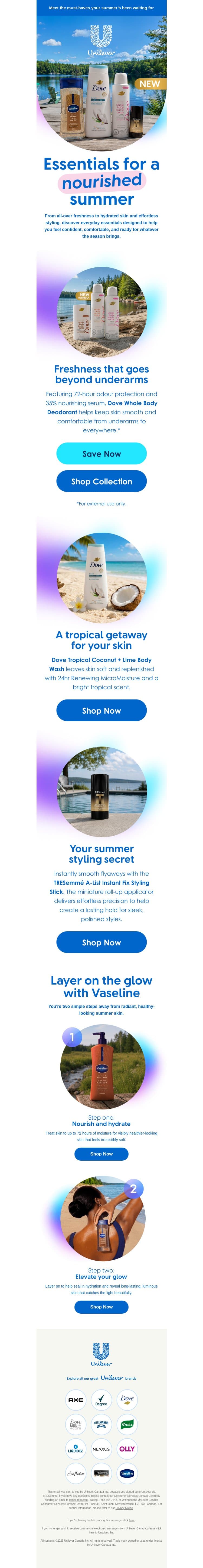 ☀️ Give your summer look a glow up ✨ email from TRESemme screenshot