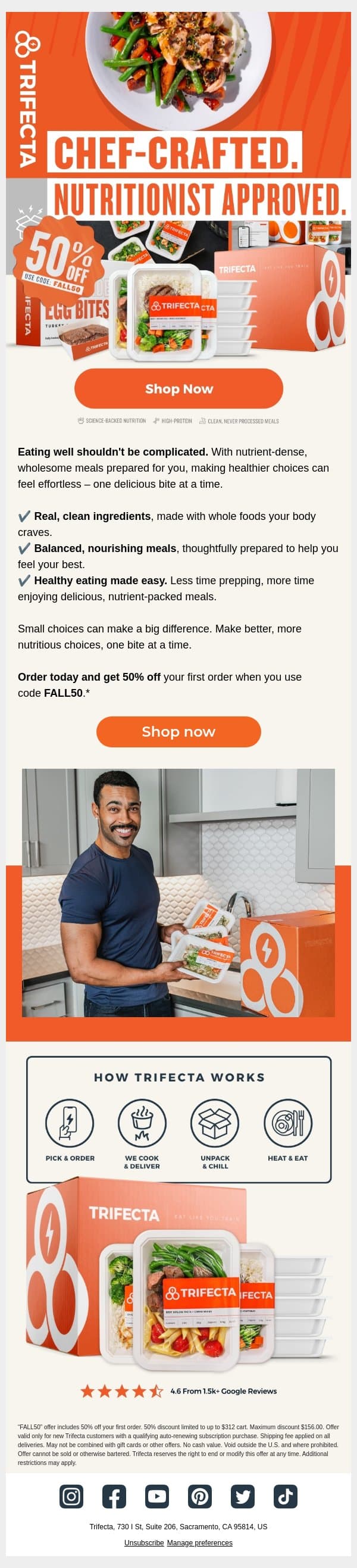 A little better with every bite email from Trifecta Nutrition screenshot
