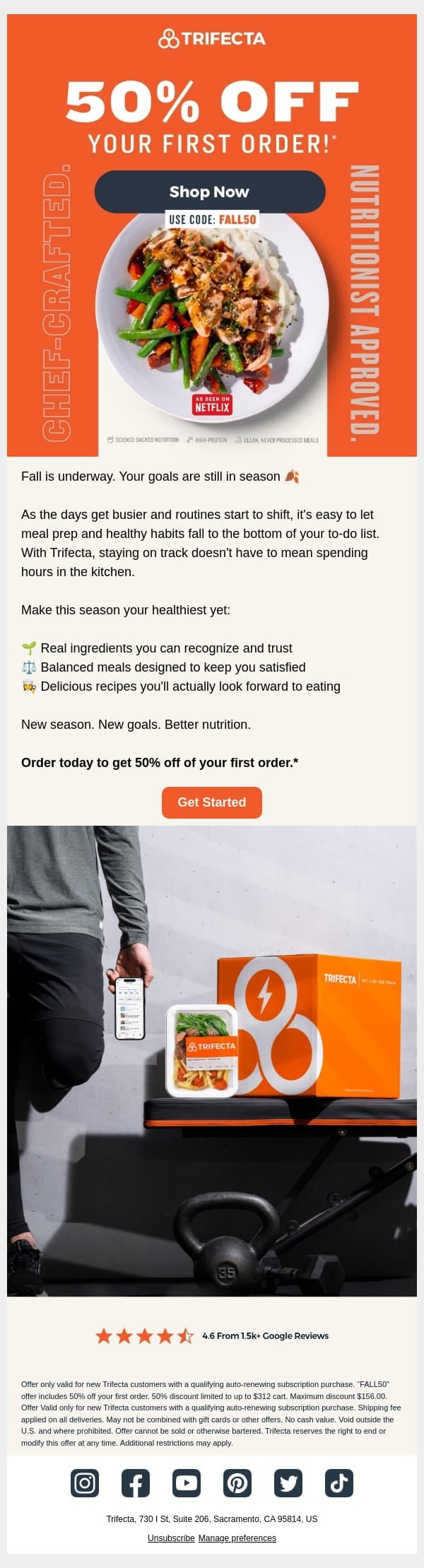 The Season of Eating Better email from Trifecta Nutrition screenshot