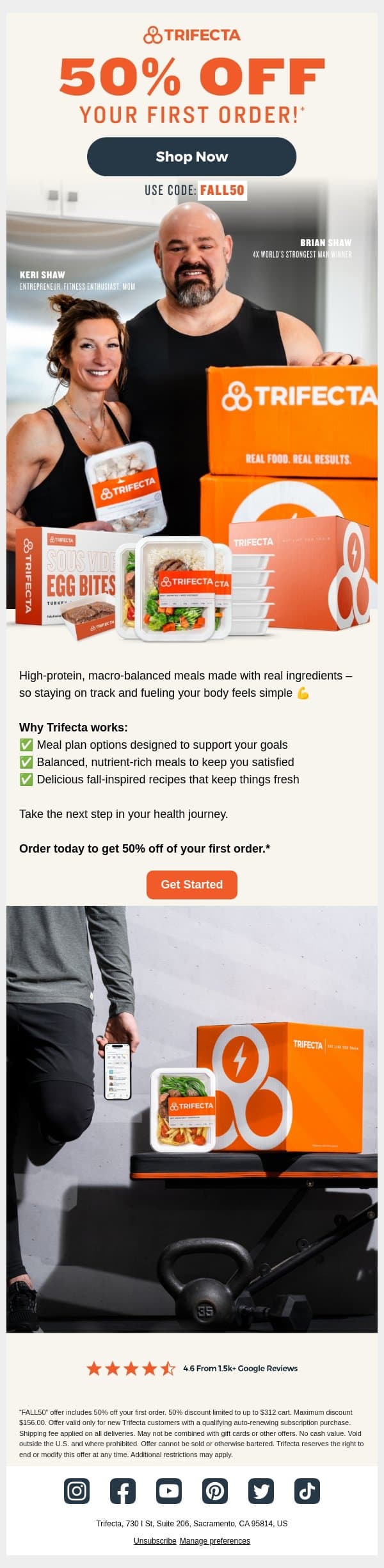 Fuel Your Potential email from Trifecta Nutrition screenshot