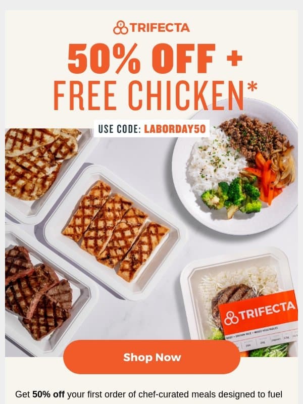 50% off your next health goal email from Trifecta Nutrition