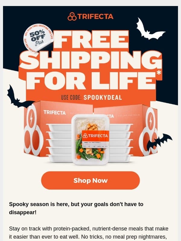 Don't ghost your goals 👻 email from Trifecta Nutrition