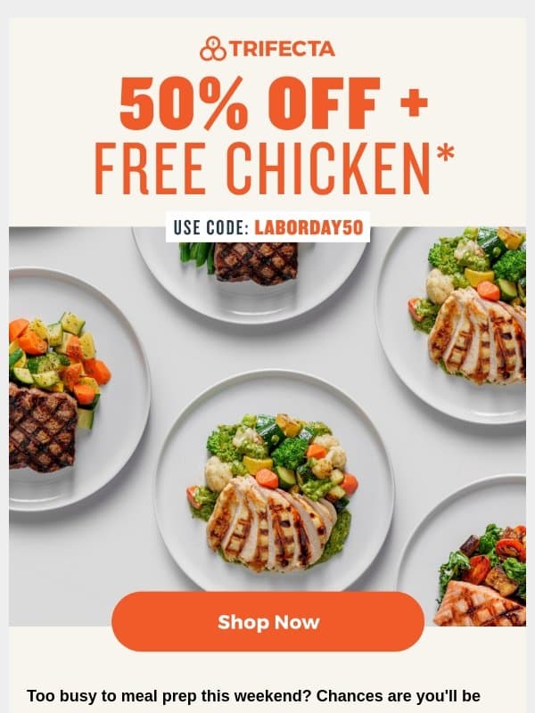 Your health journey, made simple. email from Trifecta Nutrition