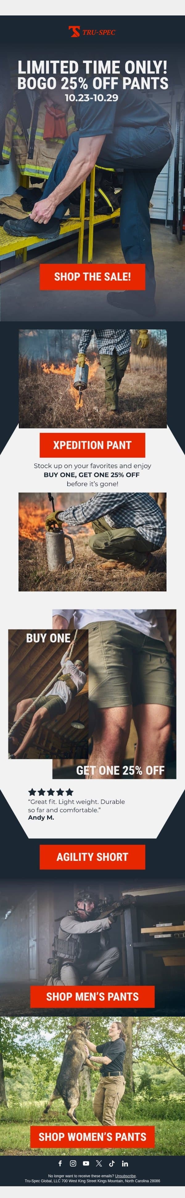 There's Still Time To Shop The Sale! email from Tru-Spec screenshot