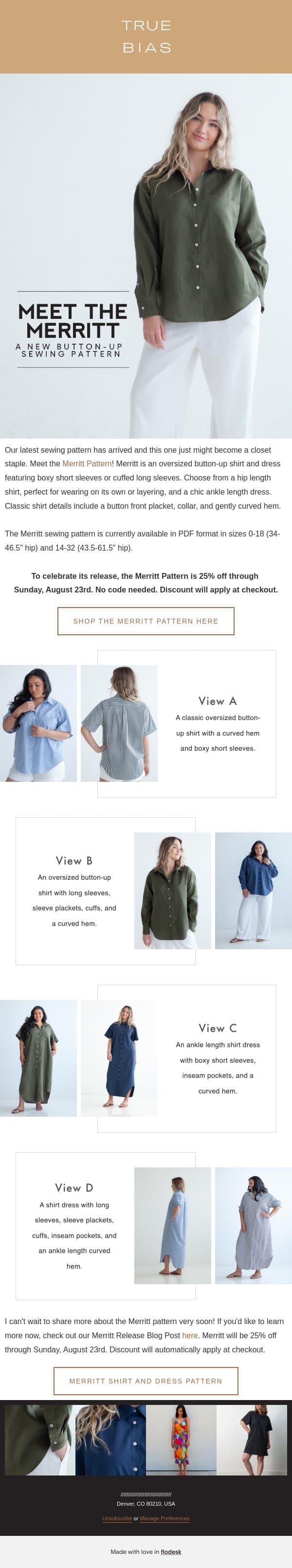 Meet the Merritt Pattern! email from True Bias screenshot